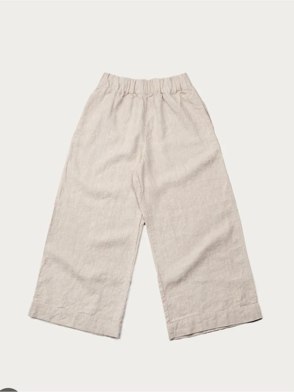 Elizabeth Suzann Florence Wide-Leg Linen Trousers in Flax midweight linen.